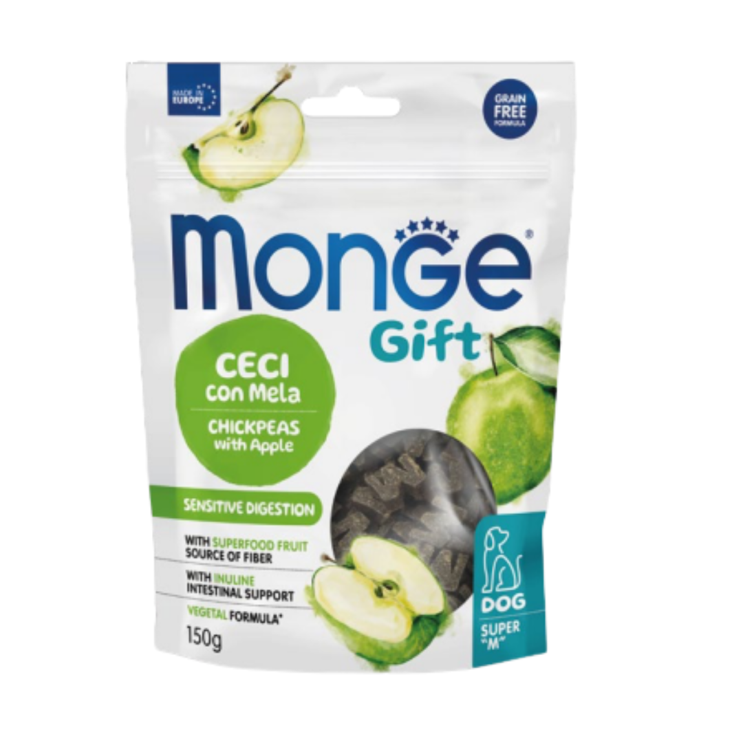 Monge Gift Sensitive Digestion Dog Treats – Chickpeas & Apple 150 g