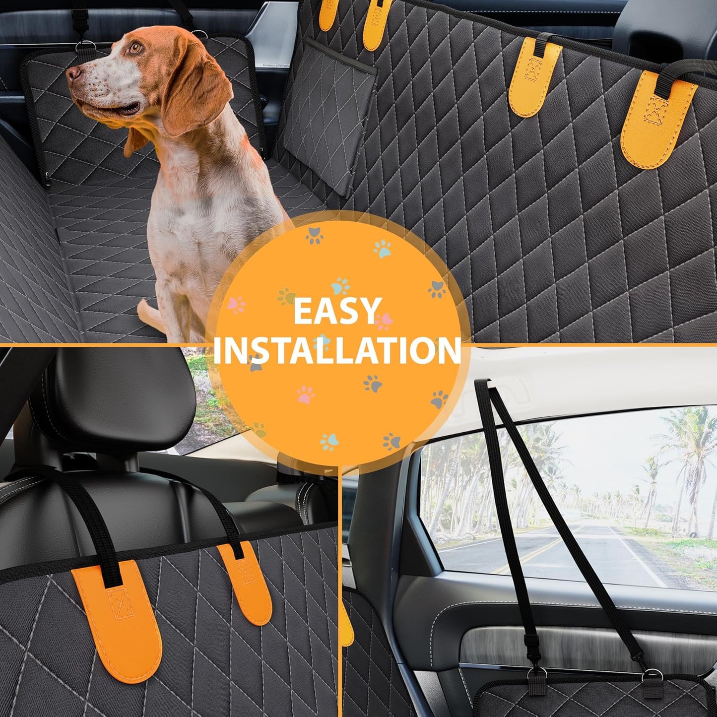 Housse de Siège Voiture pour Chien – 137x147 cm Imperméable avec Rabats Latéraux