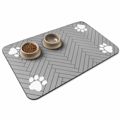 Tapis d'alimentation pour animaux – Absorbant, imperméable et antidérapant pour chats et chiens