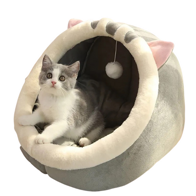 Pet Indoor Cosy Cushion Bed Machine Washable with Pillow and Toy