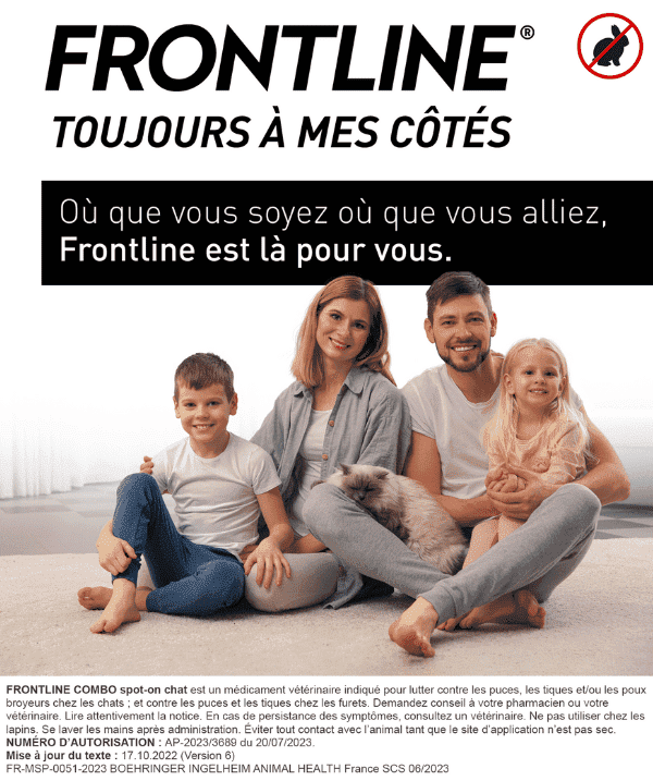 Frontline Spot-On pour chats – Protection fiable contre les puces et les tiques