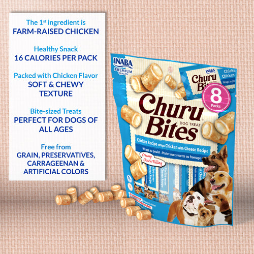 Inaba Churu Bites Chicken Recipe - Chewy Dog Treats (8-Pack)