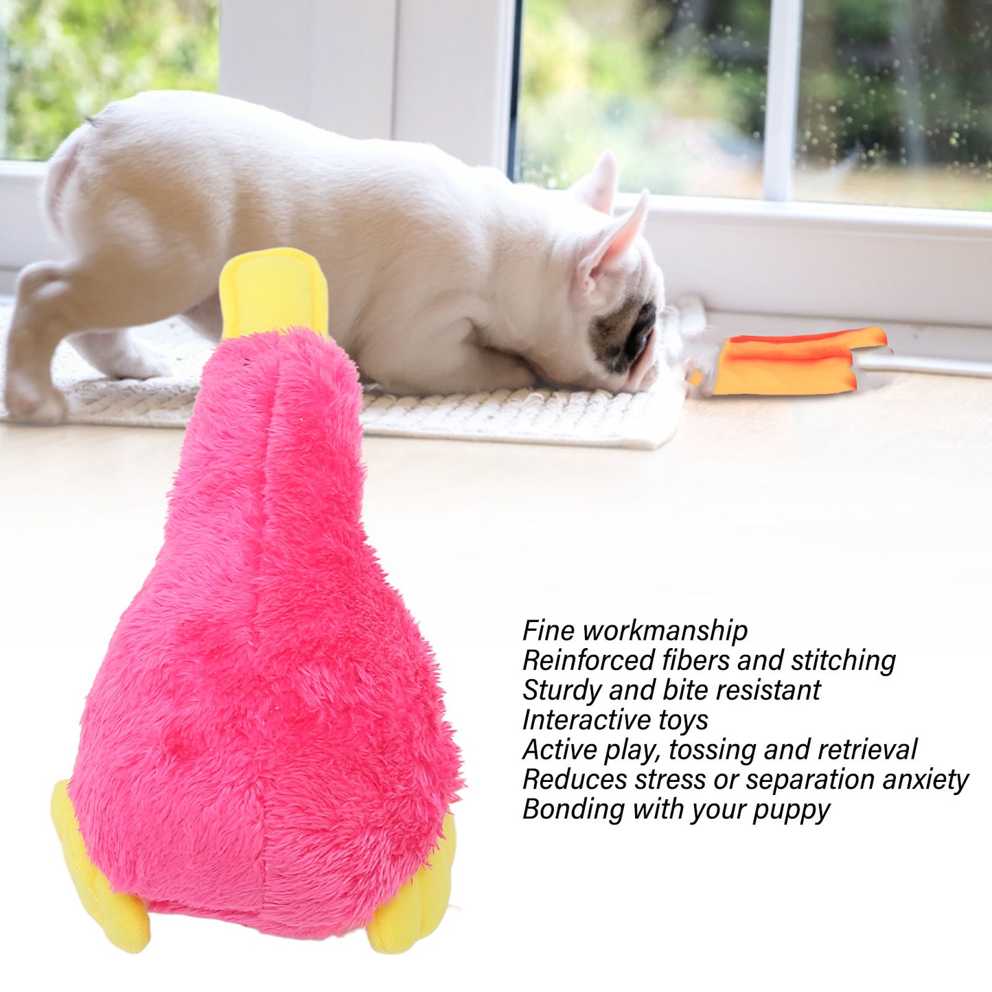 Jouet pour chien en peluche grinçante - Forme de canard