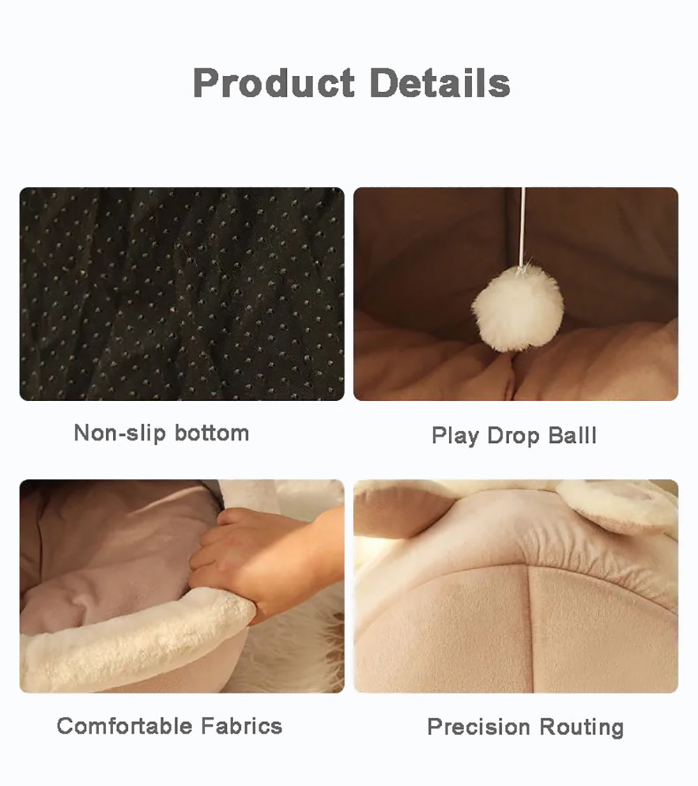 Pet Indoor Cosy Cushion Bed Machine Washable with Pillow and Toy