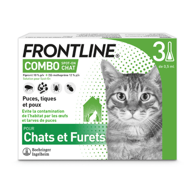 Frontline Spot-On pour chats – Protection fiable contre les puces et les tiques