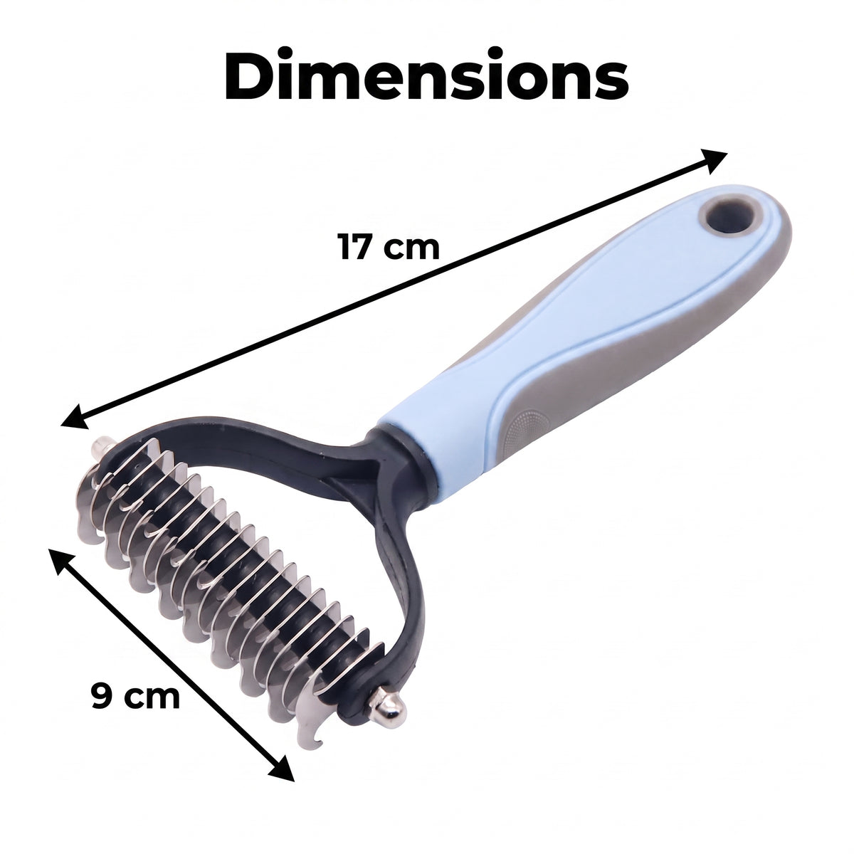Pet Grooming Brush - Double Sided Shedding & Dematting Undercoat Rake