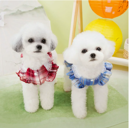 Plaid Dog Dress Harness with Bow – Adjustable & Breathable