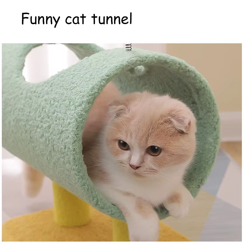 Arbre à Chat Dinosaure – Griffoir en Sisal avec Tunnel