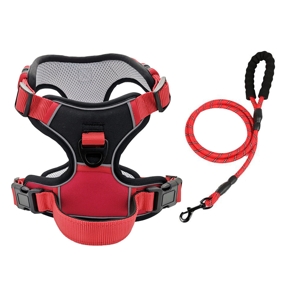 No-Pull Dog Harness & Rope Leash Set – Adjustable & Reflective