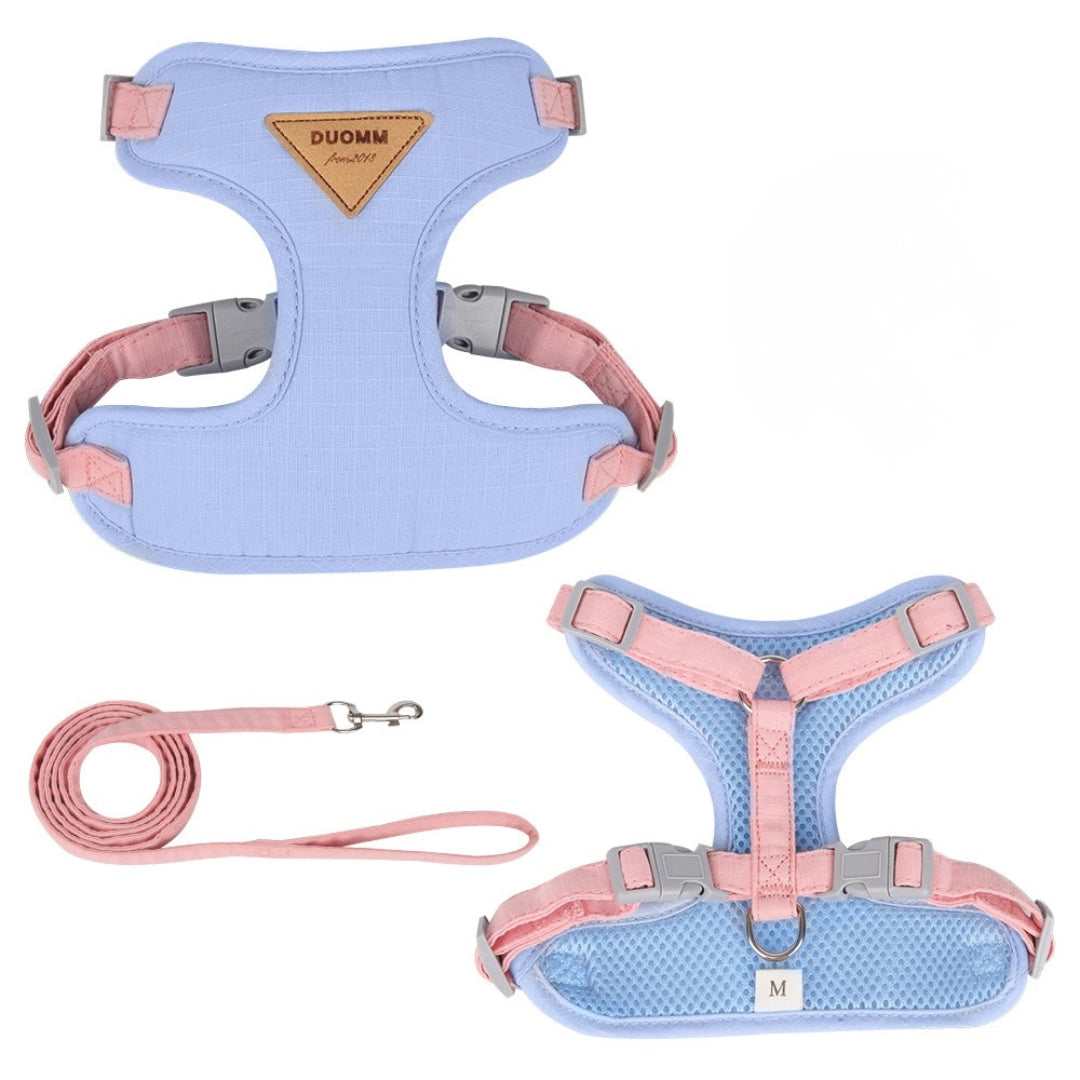Soft Adjustable Pet Harness & Leash Set for Cats & Small Dogs