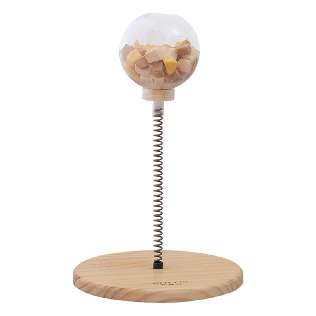 Interactive Cat Treat Ball Feeder with Spring Base