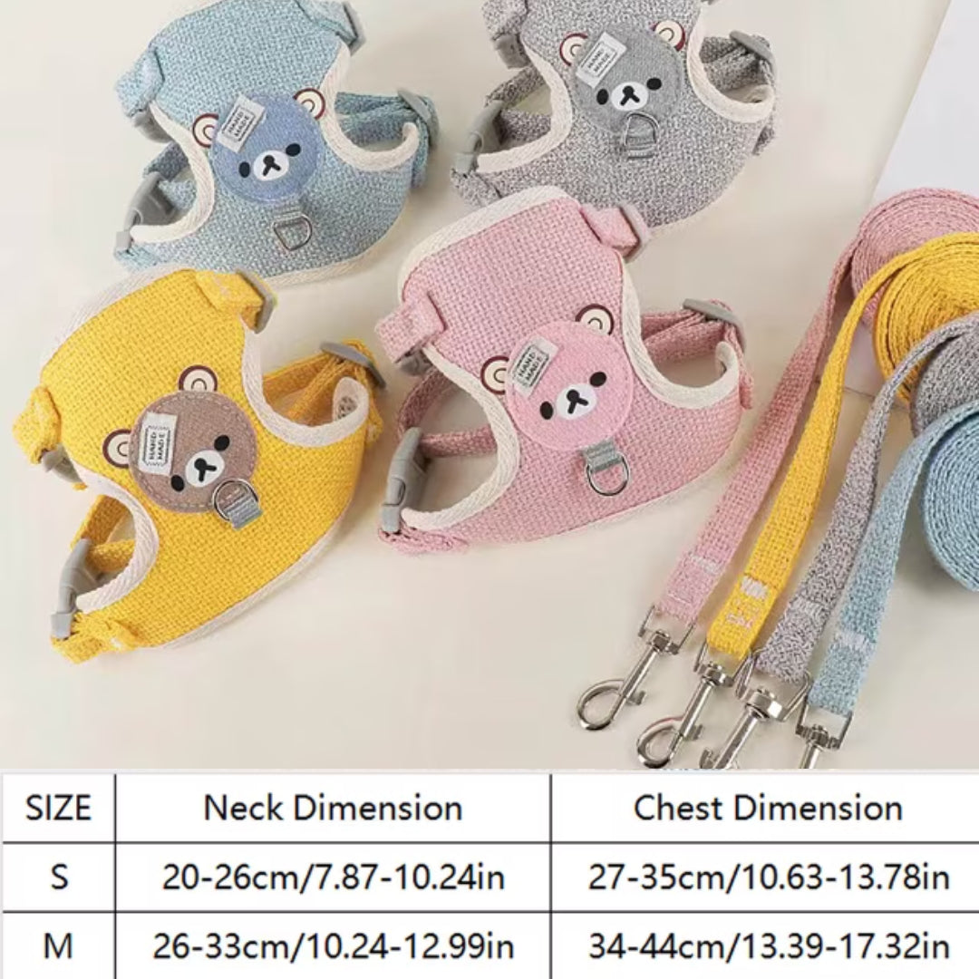 Harnais et Laisse pour Petits Chiens et Chats - Confort Rafraîchissant et Style Élégant