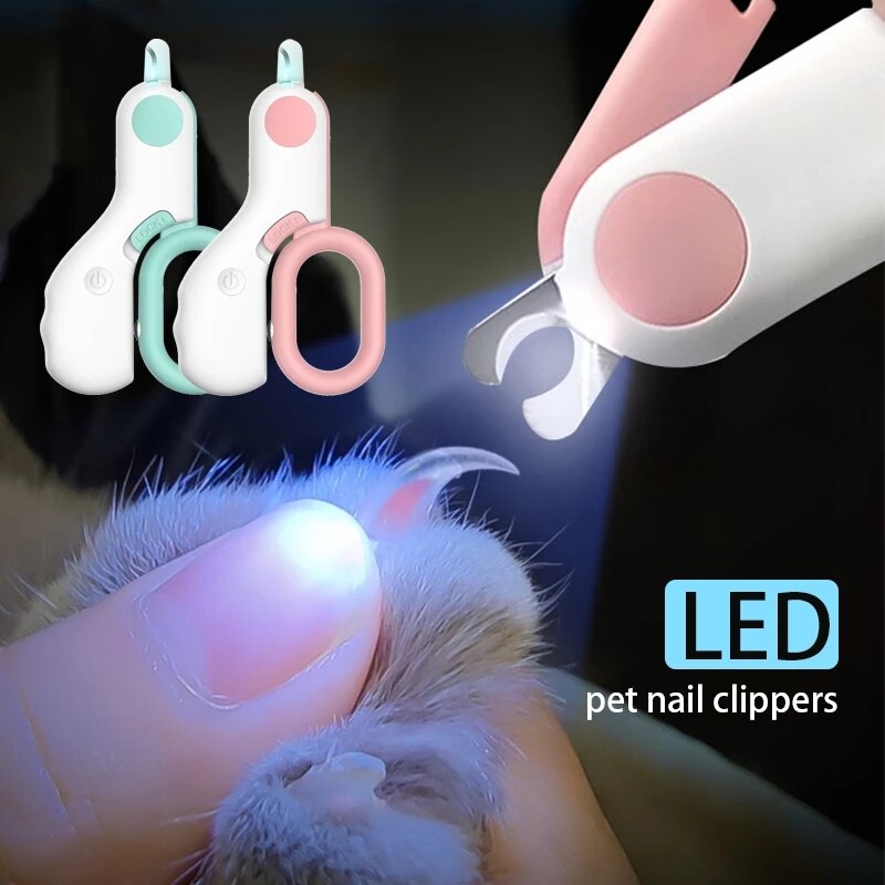 Coupe-ongles pour animaux de compagnie avec lumière LED intégrée