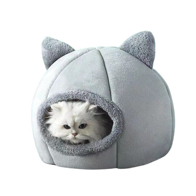 Pet Plush Cave Bed with Removable Washable Cushioned Pillow
