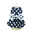 Polka Dot Dog Dress with Harness – Bow Summer Outfit for Small Dogs
