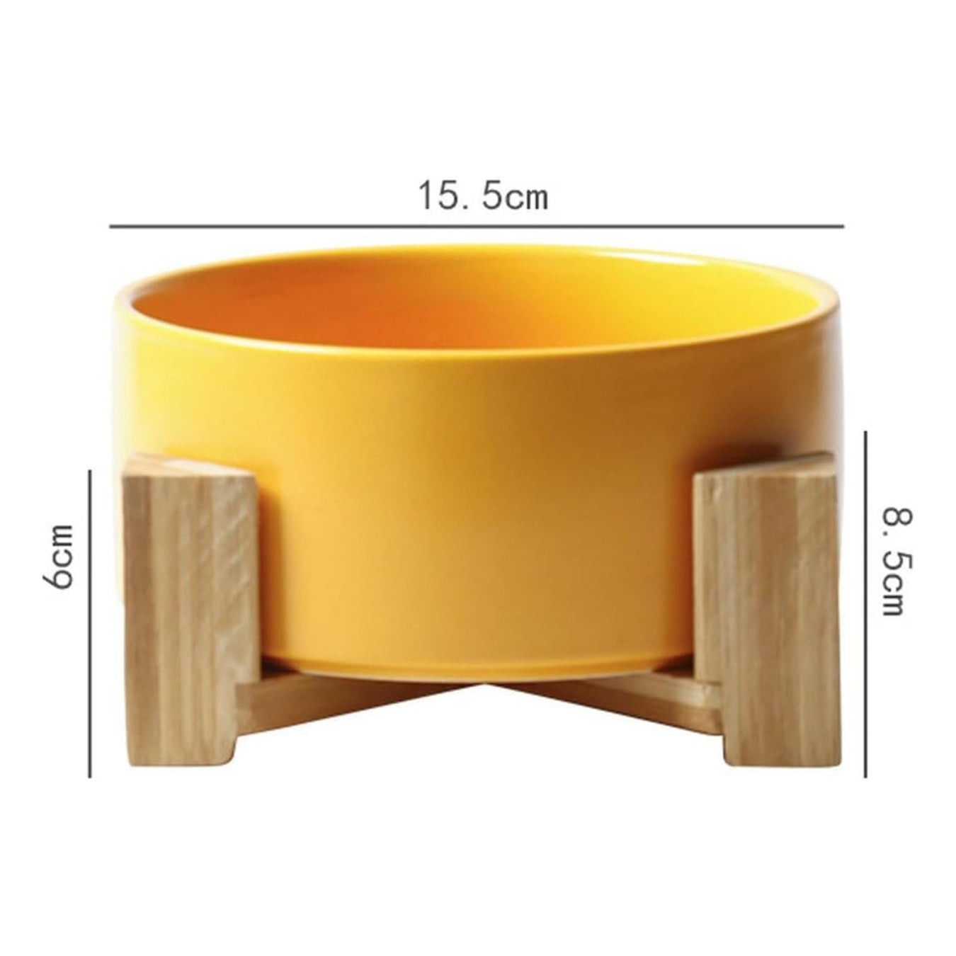Ceramic Pet Bowl with Wooden Stand – Elevated Feeding Bowl