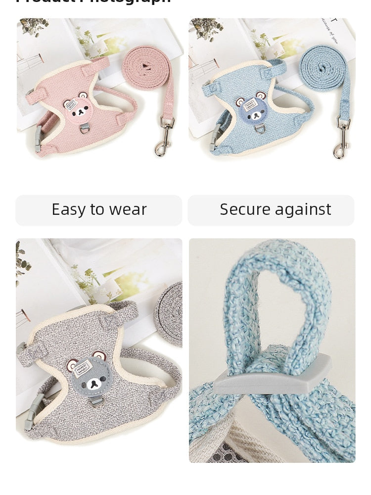 Harnais et Laisse pour Petits Chiens et Chats - Confort Rafraîchissant et Style Élégant