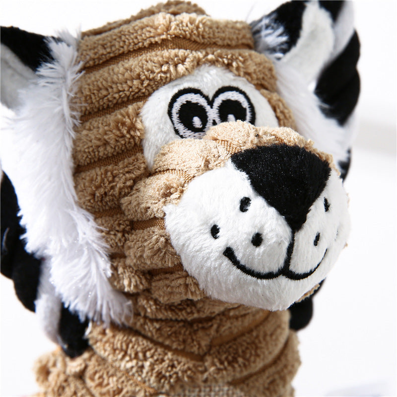 Jouets pour chiens à mâcher couineurs - Éléphant, Tigre, Singe