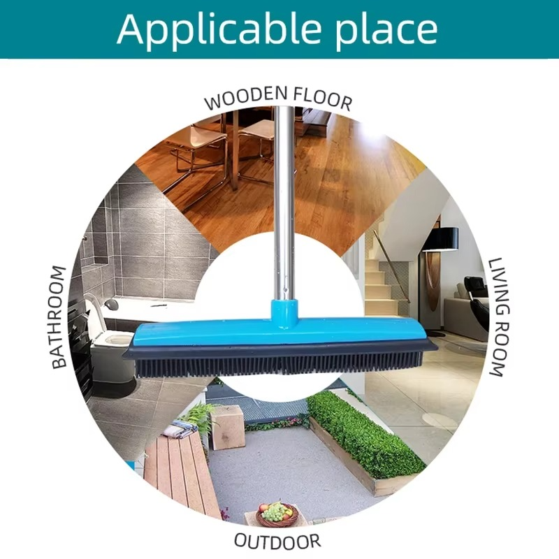 Balai électrostatique en silicone avec manche extensible 
