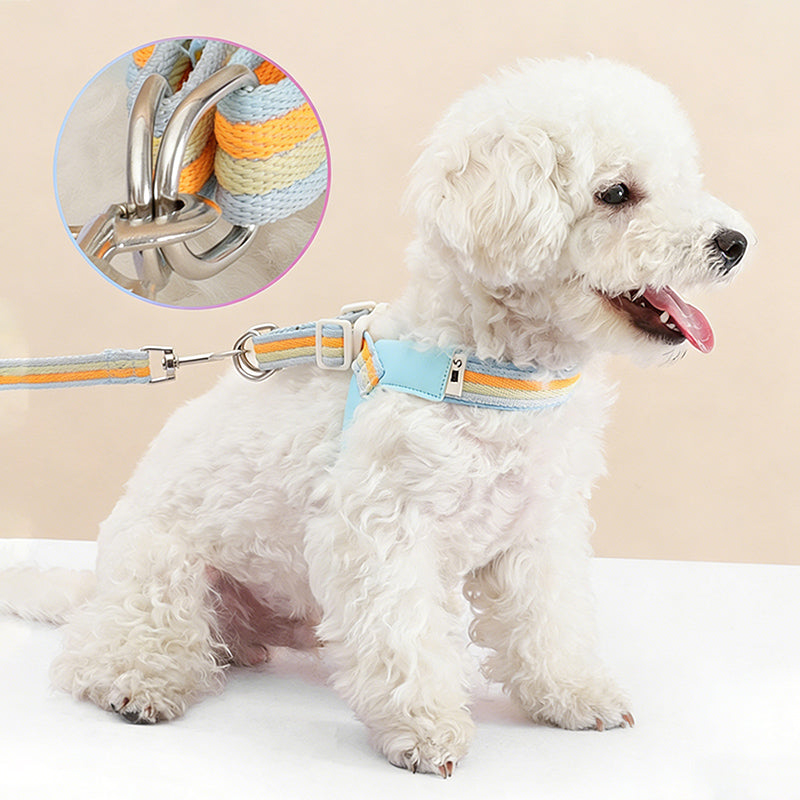 Soft Dog Harness & Leash Set – Adjustable Padded for Dogs & Cats