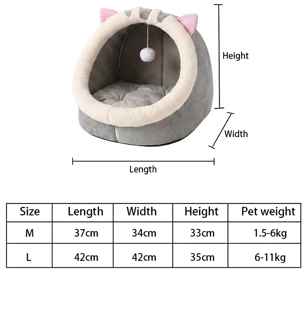 Niche Lit Douillet pour Chat & Petit Chien avec Coussin