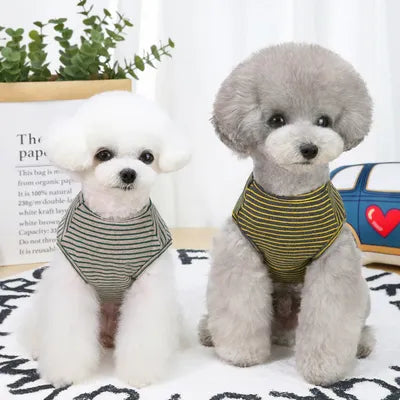 Striped Dog T-Shirt – Soft Cotton Summer Shirt for Small Pets