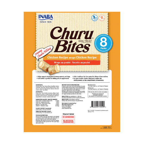 Inaba Churu Bites Chicken Recipe - Chewy Dog Treats (8-Pack)