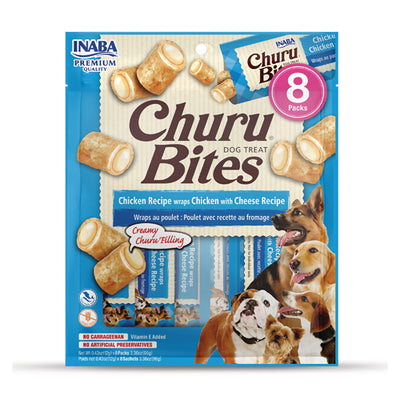 Inaba Churu Bites Chicken with Cheese Recipe - Chewy Dog Treats (8-Pack)