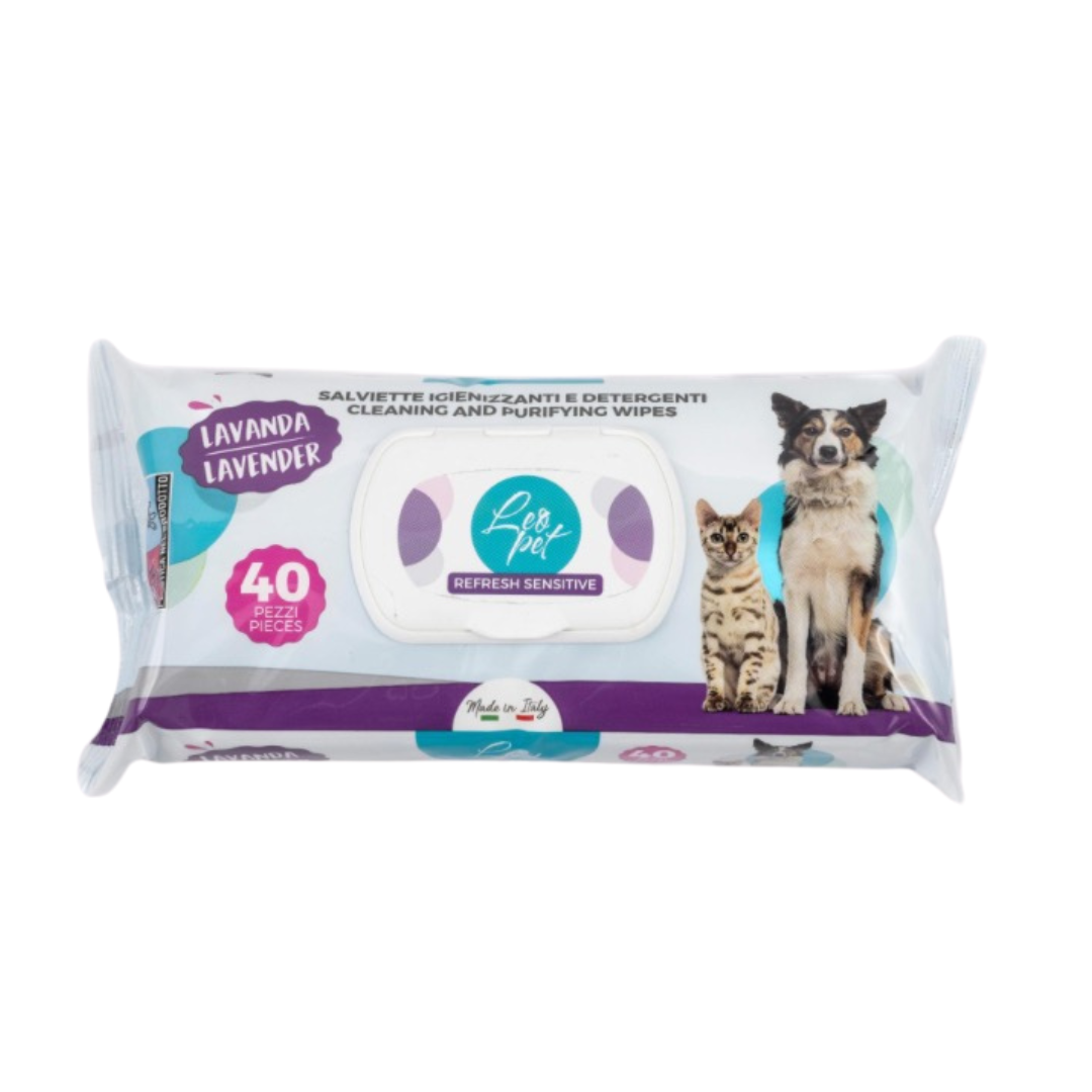 LeoPet Lingettes hygiéniques pour chiens & chats – Pack de 40