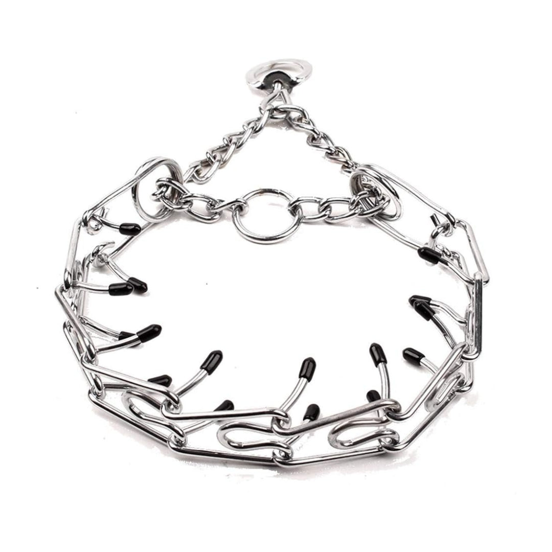 Adjustable Dog Prong Training Collar with Rubber Tips