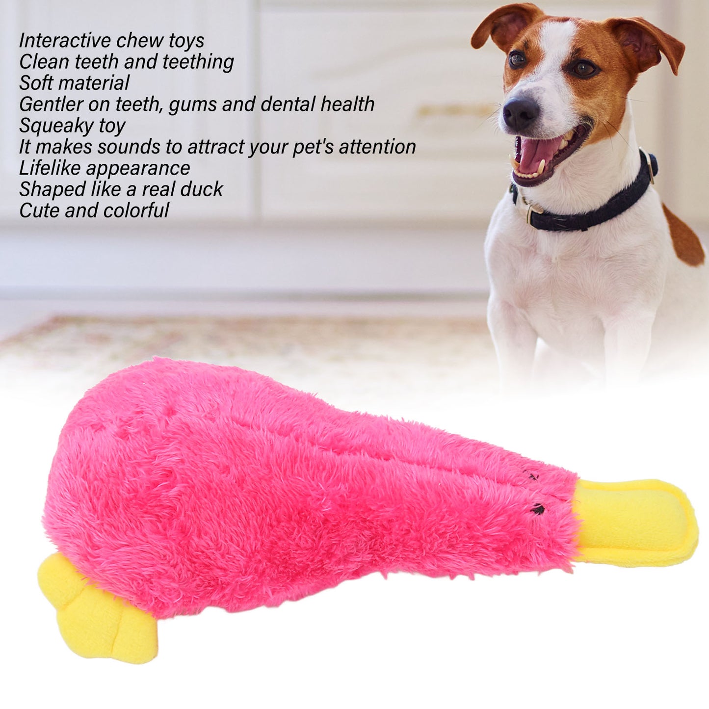 Jouet pour chien en peluche grinçante - Forme de canard