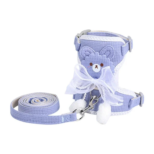 Harnais avec Laisse pour Chat et Petit Chien – Ajustable