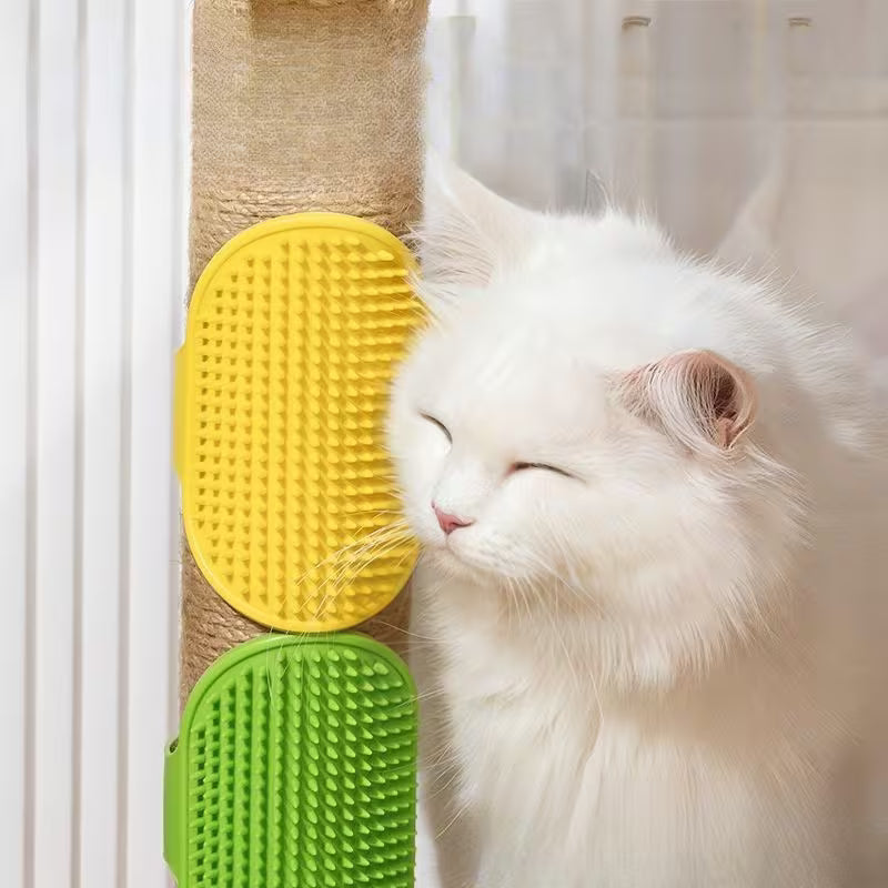 Silicone Cat Scratcher – Wall Corner Grooming & Massage Brush
