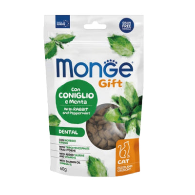 Monge Gift Dental Cat Crunchy Treats – Rabbit & Peppermint