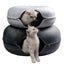 Lit tunnel pour chat – Niche en forme de donut résistante aux rayures, pliable et lavable