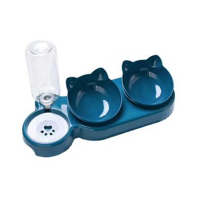 Gamelle inclinée pour chat avec distributeur d'eau automatique – Anti-déversement et facile à nettoyer