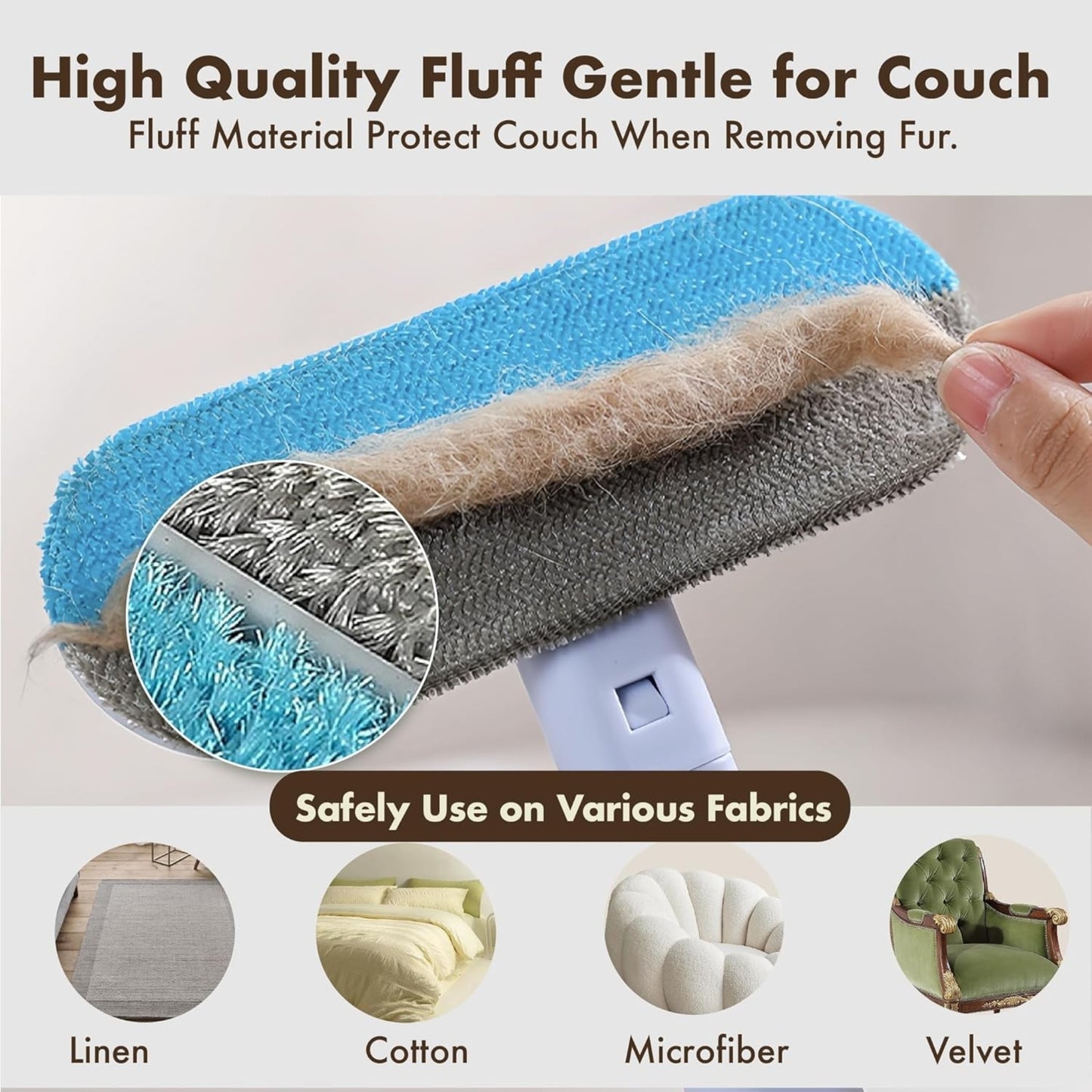 Brosse anti-poils d'animaux – Durable et lavable pour meubles et vêtements