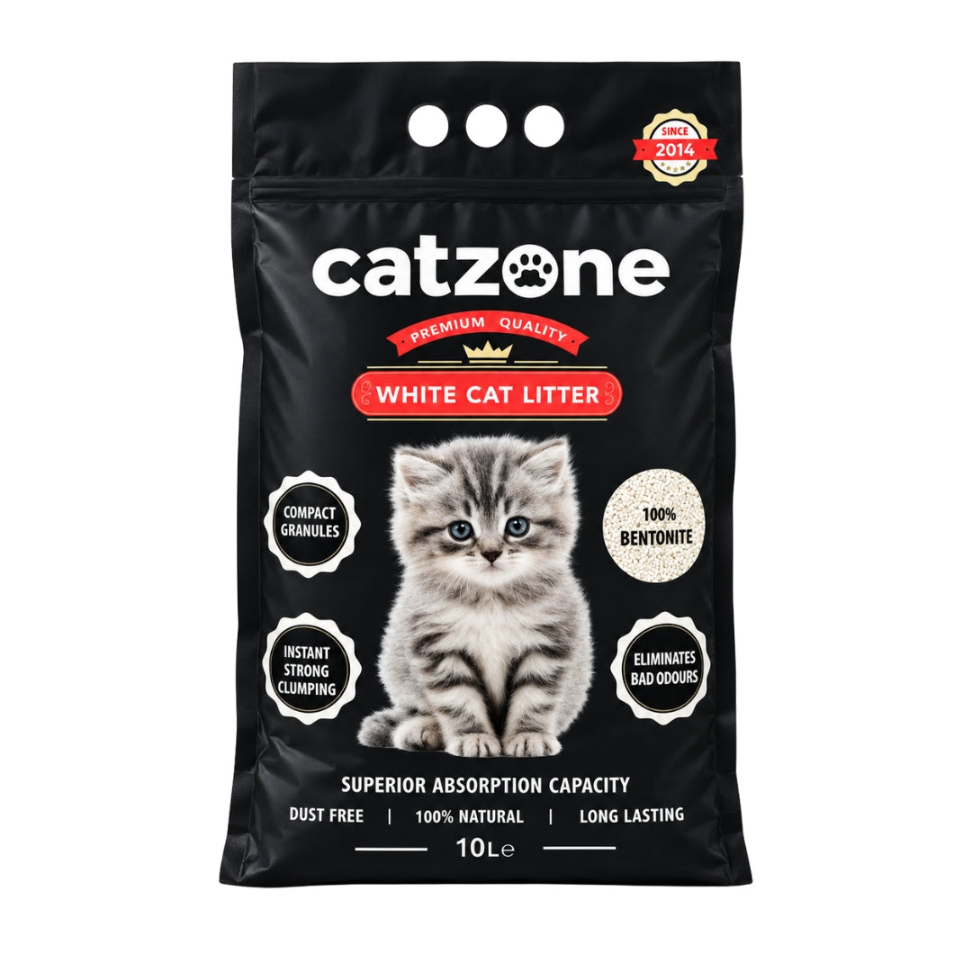 Catzone Natural White Clumping Cat Litter – 10 L