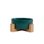 Ceramic Pet Bowl with Wooden Stand – Elevated Feeding Bowl