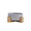 Ceramic Pet Bowl with Wooden Stand – Elevated Feeding Bowl