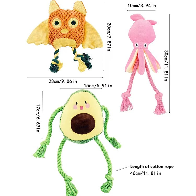 Plush Squeaky Dog Toy – Interactive Tug Toy for Dogs