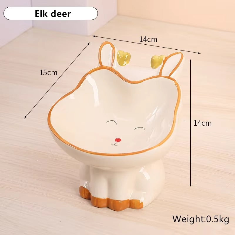 Gamelle Chat Surélevée en Céramique – Design Incliné