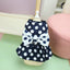 Polka Dot Dog Dress with Harness – Bow Summer Outfit for Small Dogs