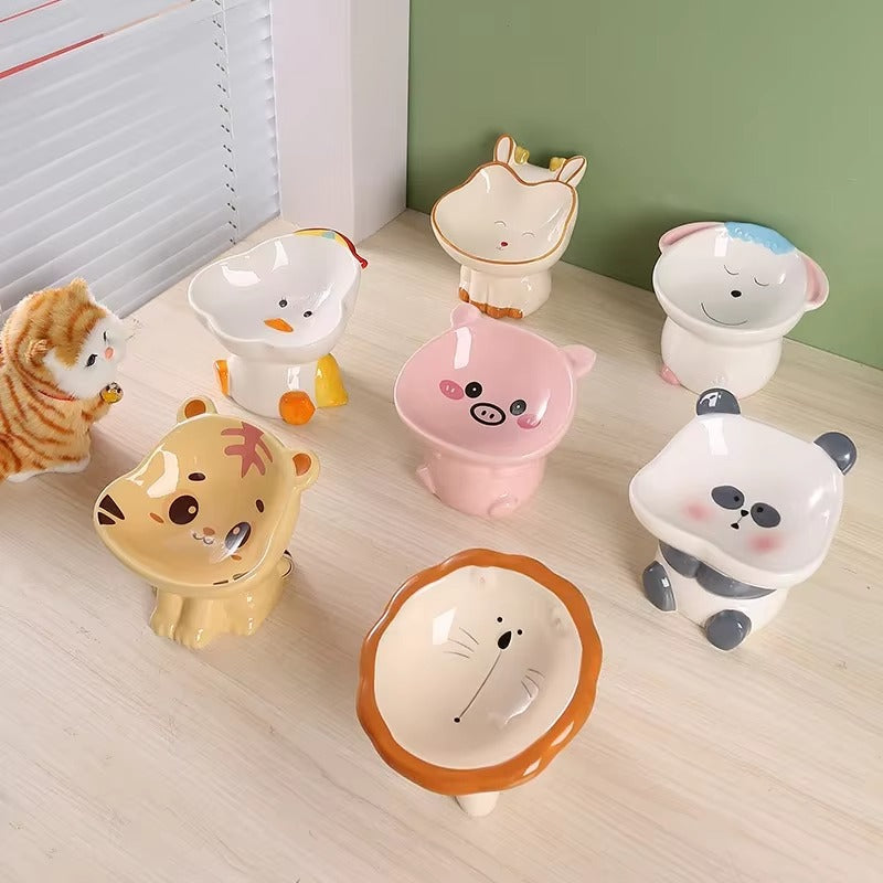 Gamelle Chat Surélevée en Céramique – Design Incliné