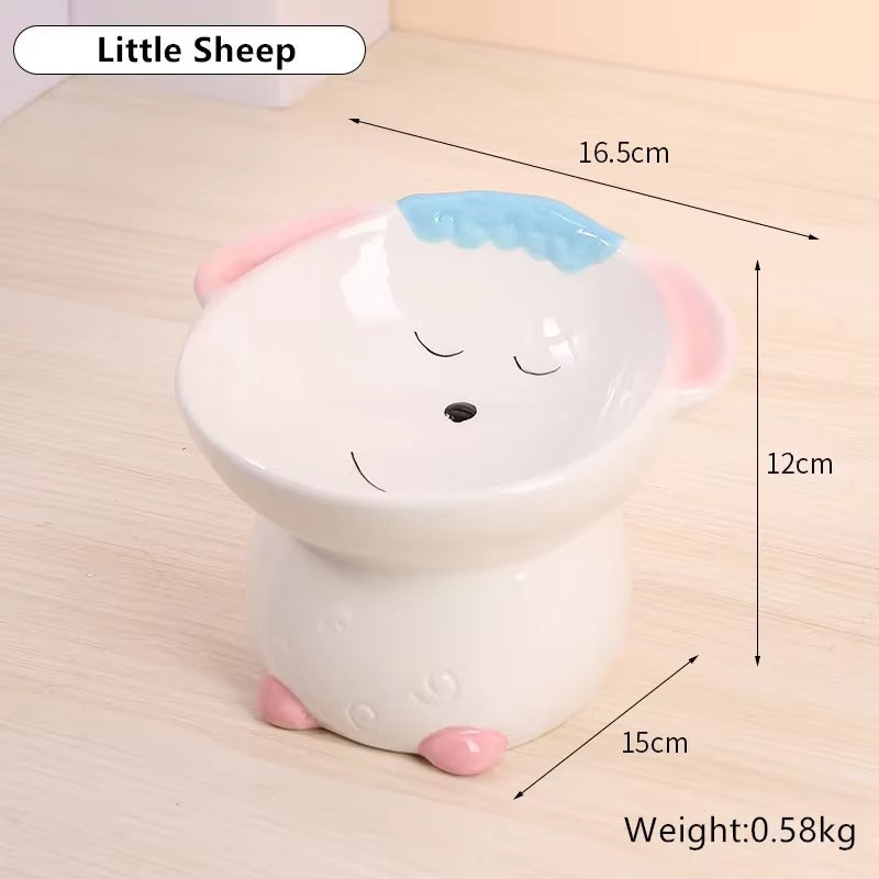 Gamelle Chat Surélevée en Céramique – Design Incliné