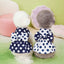 Polka Dot Dog Dress with Harness – Bow Summer Outfit for Small Dogs