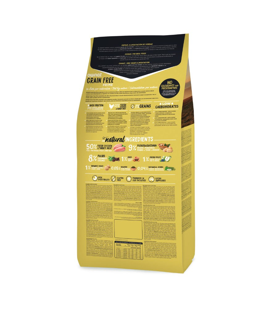 Ownat GF Prime Junior Croquettes pour Chien- Poulet et dinde frais (12 kg)