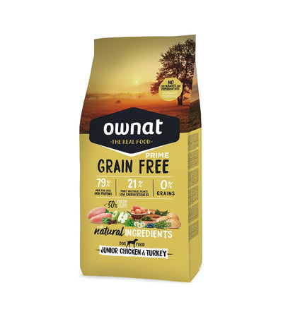 Ownat Grain Free Prime Junior Dog Food - Fresh Chicken & Turkey (12kg)
