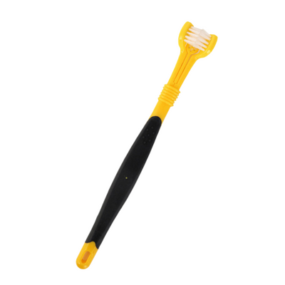 Brosse à dents à trois têtes pour animaux de compagnie – Nettoyage des dents multi-angles pour chiens et chats