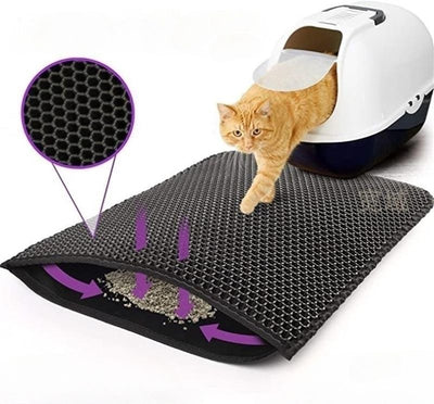 Tapis de litière pour chat innovant avec protection double couche
